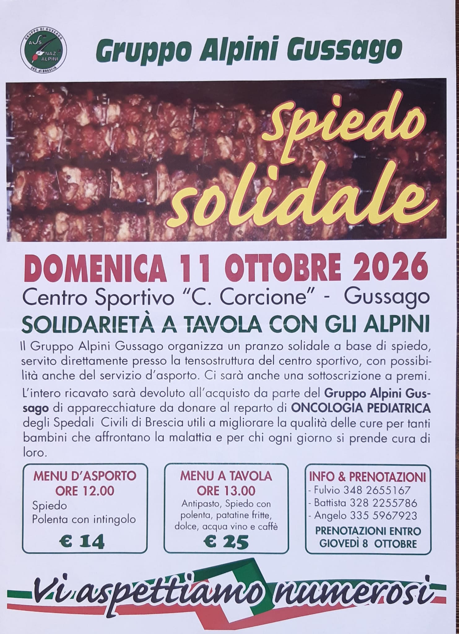 Locandina dello Spiedo Solidale 2026